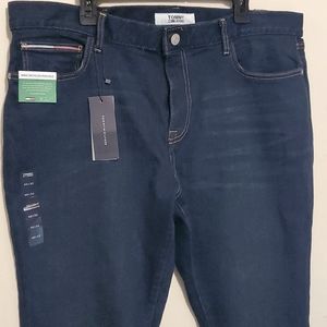 40x32L Tommy Hilfiger Mens Dark Blue Stretch Straight